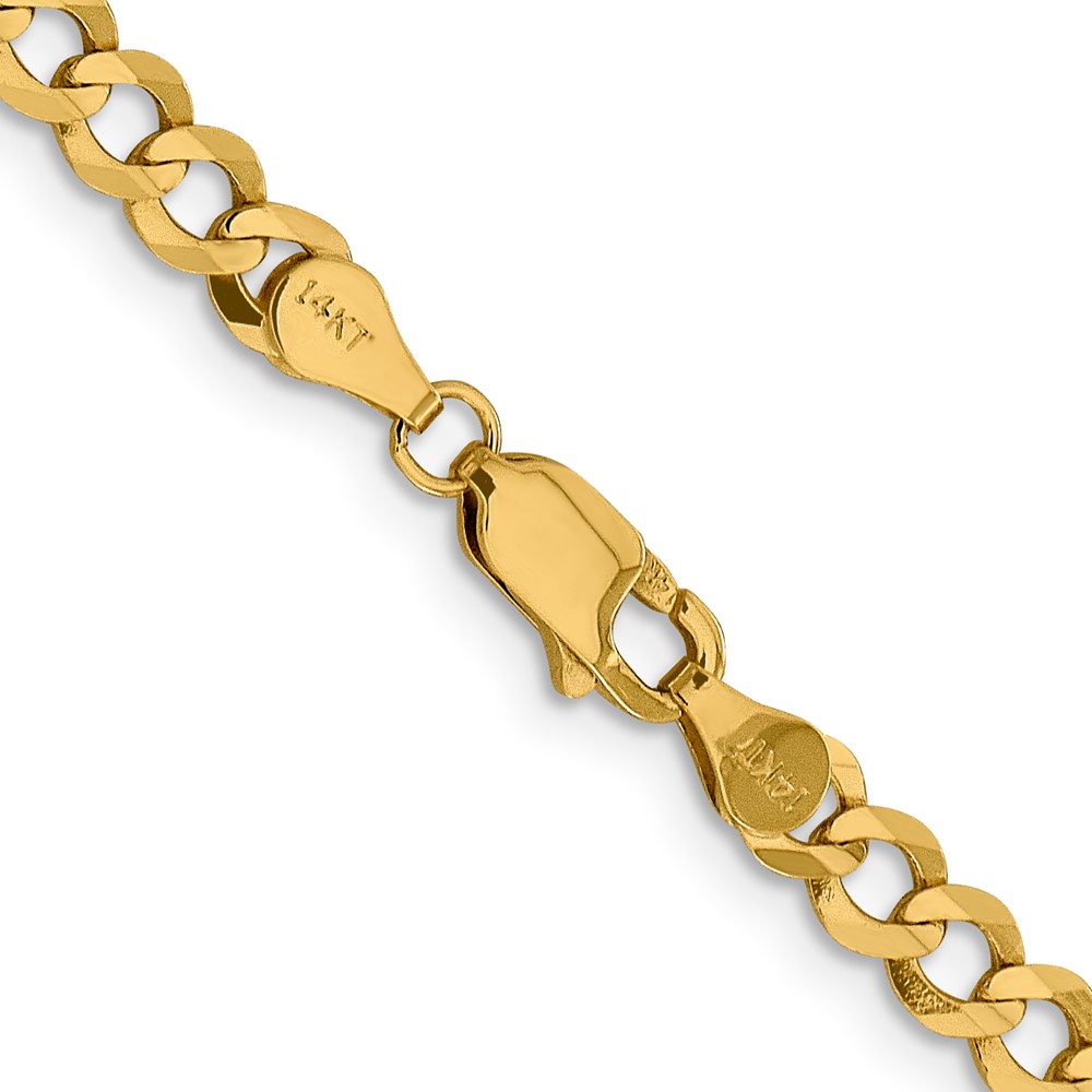 14K 18 inch 4.7mm Lightweight Flat Cuban with Lobster Clasp Chain (LCB120-18)