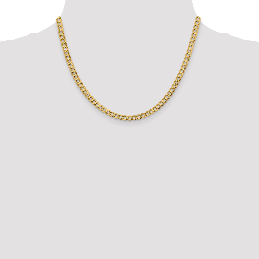 14K 18 inch 4.7mm Lightweight Flat Cuban with Lobster Clasp Chain (LCB120-18)