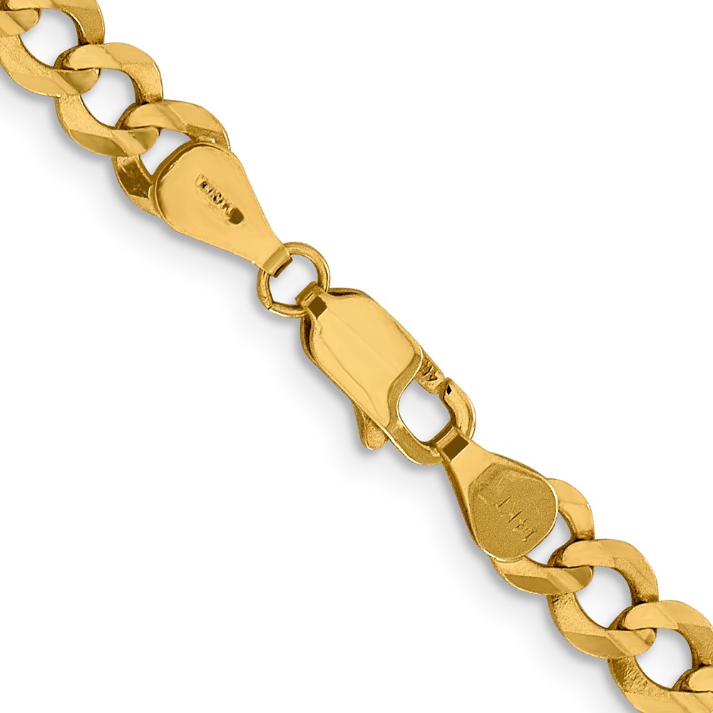 14K 18 inch 5.9mm Lightweight Flat Cuban with Lobster Clasp Chain (LCB150-18)