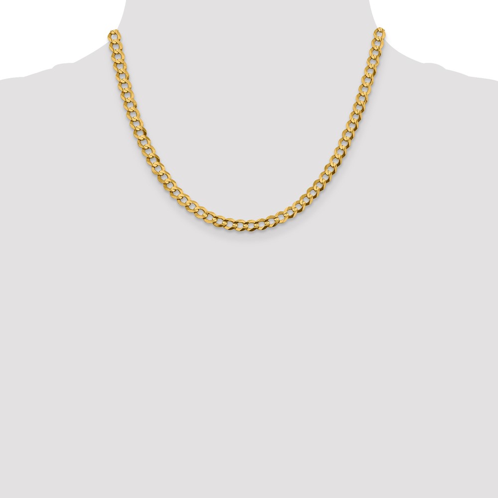 14K 18 inch 5.9mm Lightweight Flat Cuban with Lobster Clasp Chain (LCB150-18)