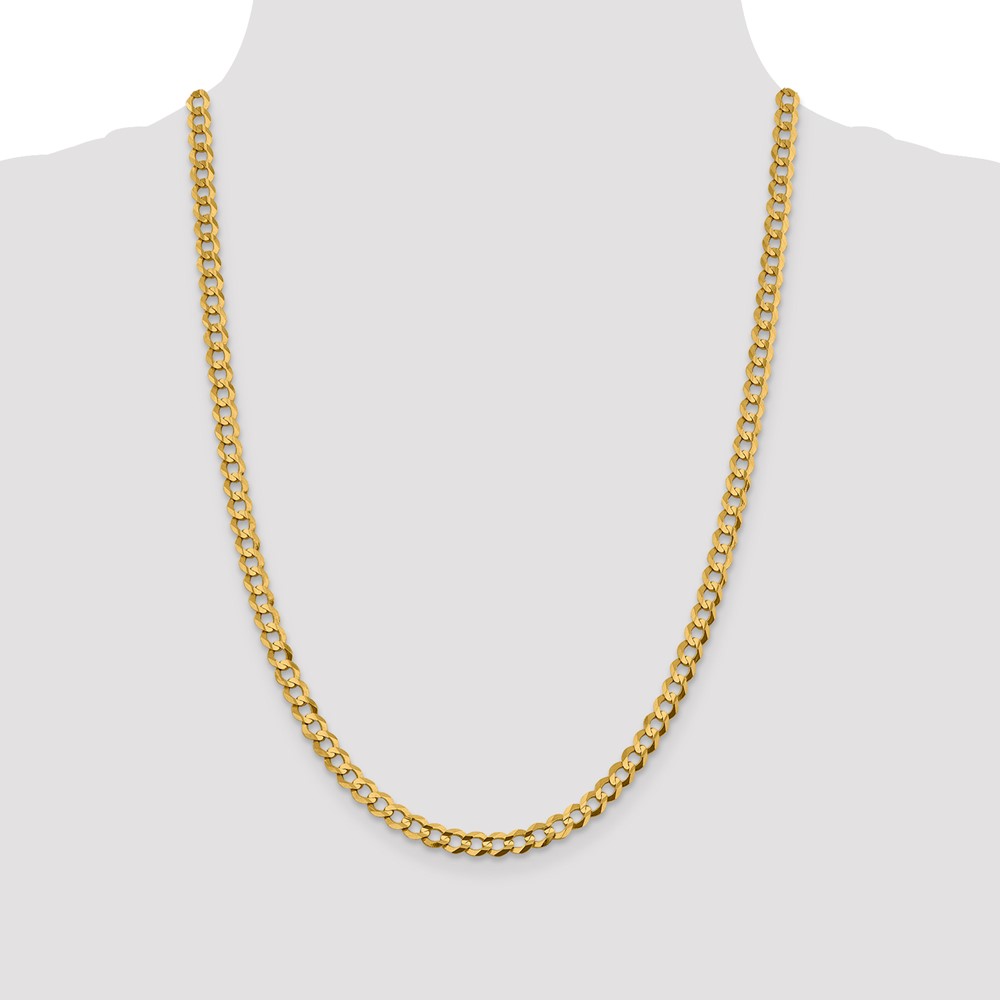 14K 24 inch 5.9mm Lightweight Flat Cuban with Lobster Clasp Chain (LCB150-24)