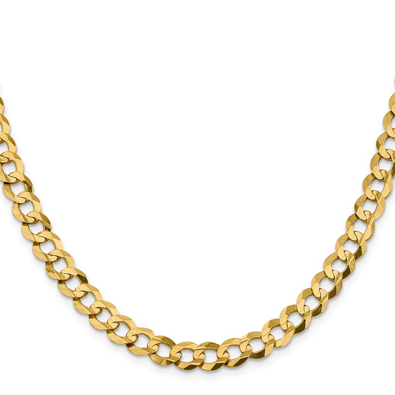 14K 22 inch 8.3mm Lightweight Flat Cuban with Lobster Clasp Chain