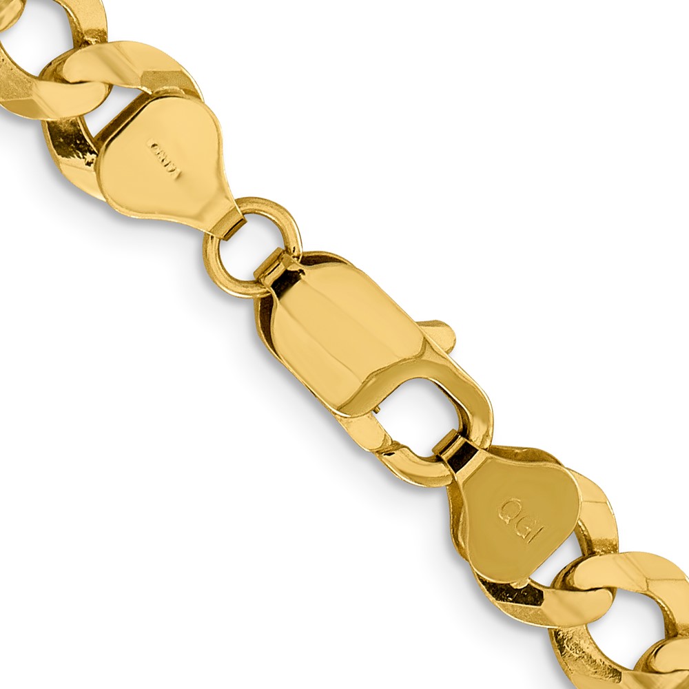 14K 24 inch 8.3mm Lightweight Flat Cuban with Lobster Clasp Chain (LCB210-24)