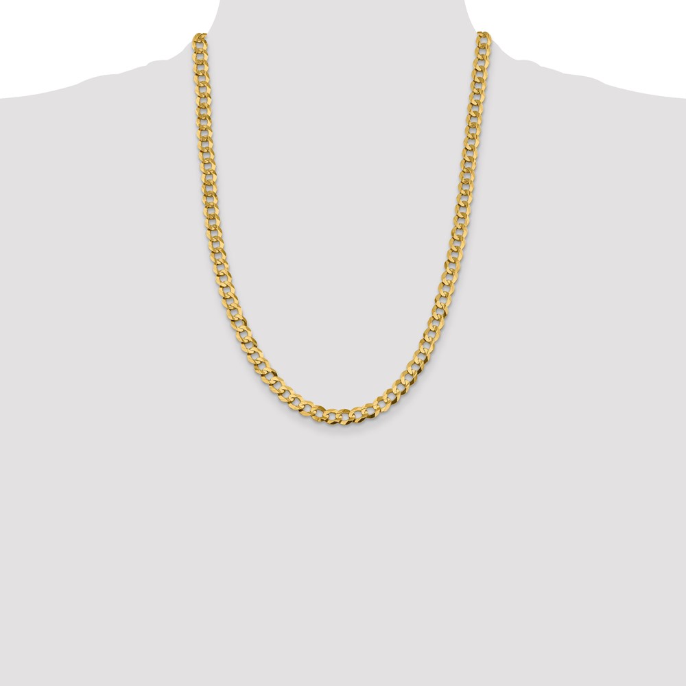 14K 24 inch 8.3mm Lightweight Flat Cuban with Lobster Clasp Chain (LCB210-24)