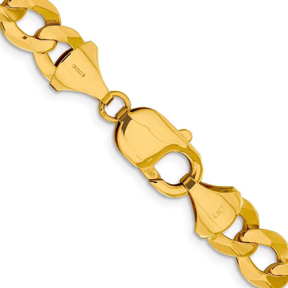 14K 20 inch 9.4mm Lightweight Flat Cuban with Lobster Clasp Chain (LCB250-20)
