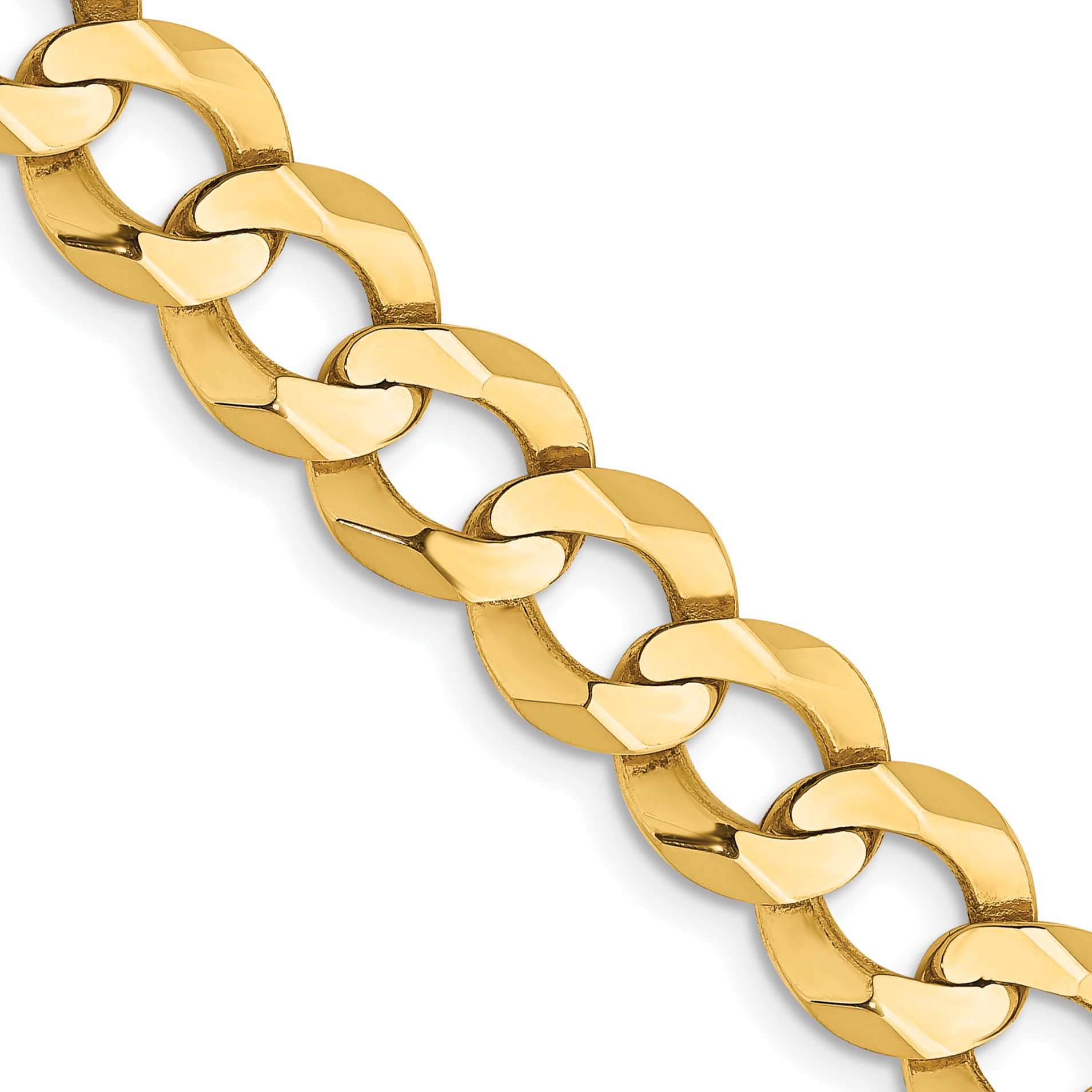 14K 20 inch 9.4mm Lightweight Flat Cuban with Lobster Clasp Chain (LCB250-20)