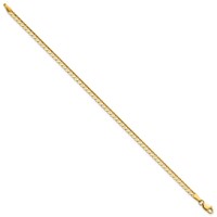 14K 3mm Yellow Gold Open Concave Curb Bracelet with Lobster Clasp - 7in view 2