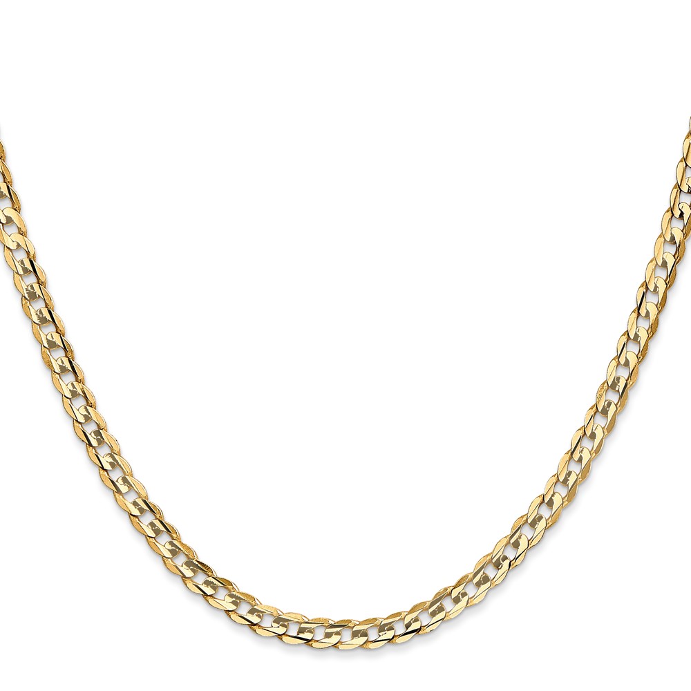 14K 18 inch 3.8mm Open Concave Curb with Lobster Clasp Chain (LCR100-18)