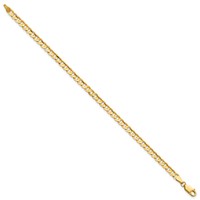 14K 3.8mm Yellow Gold Open Concave Curb Bracelet with Lobster Clasp, 7" view 2