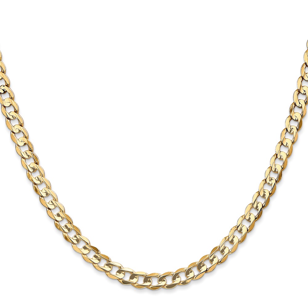 14K 20 inch 4.5mm Open Concave Curb with Lobster Clasp Chain (LCR120-20)