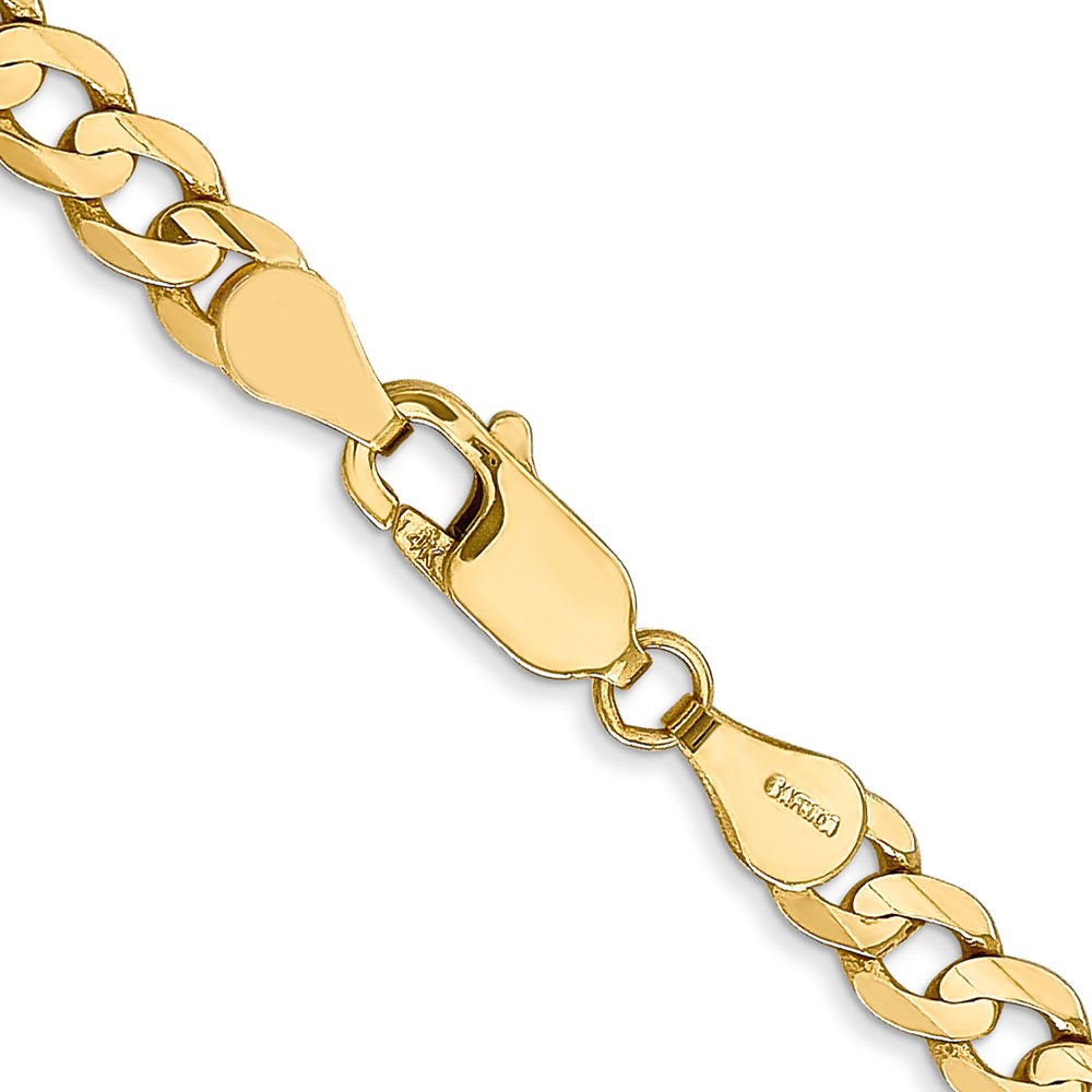 14K 20 inch 4.5mm Open Concave Curb with Lobster Clasp Chain (LCR120-20)