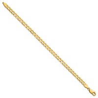 14K 4.5mm Yellow Gold Open Concave Curb Bracelet with Lobster Clasp, 7" view 2