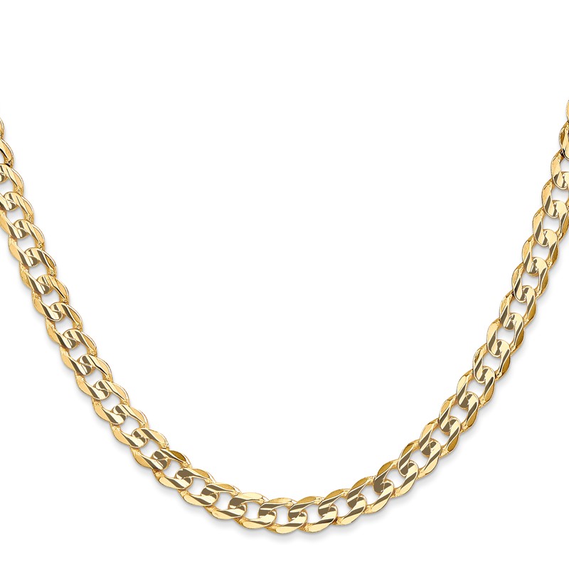 14K 16 inch 5.25mm Open Concave Curb with Lobster Clasp Chain