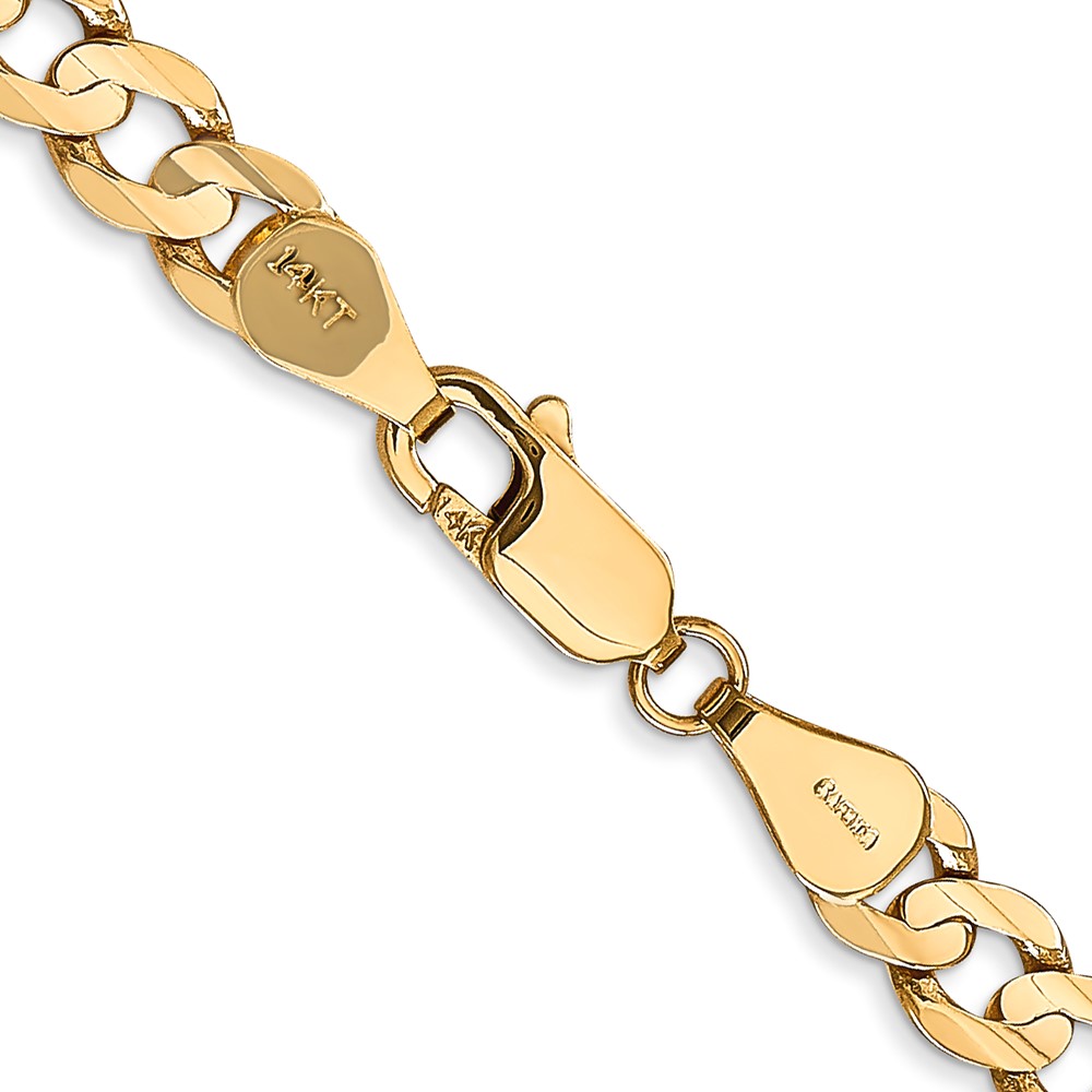 14K 28 inch 5.25mm Open Concave Curb with Lobster Clasp Chain (LCR140-28)