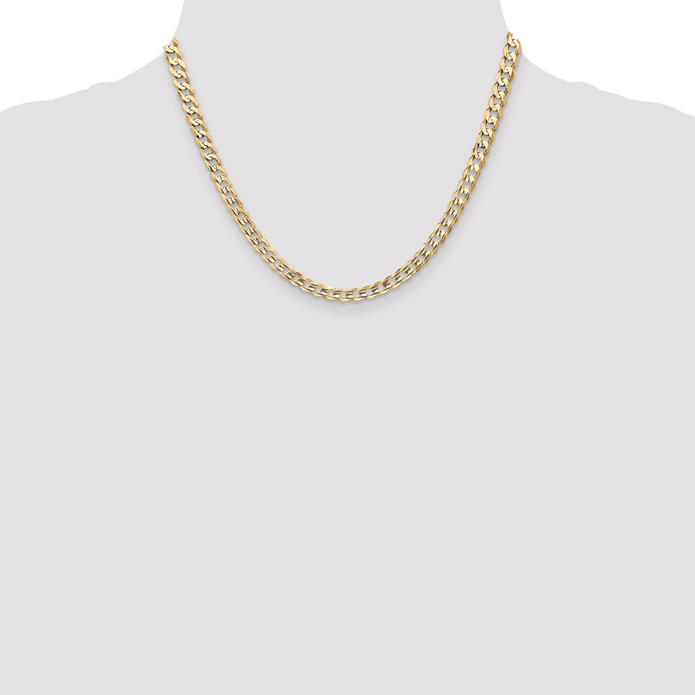 14K 18 inch 5.25mm Open Concave Curb with Lobster Clasp Chain (LCR140-18)