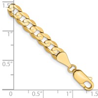 14K 5.25mm Yellow Gold Open Concave Curb Bracelet with Lobster Clasp, 7" view 3