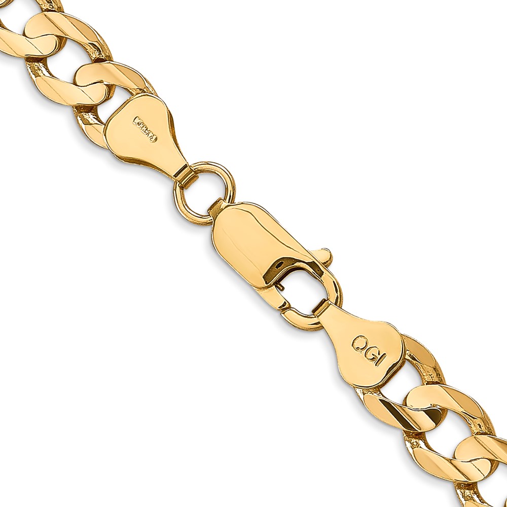 14K 20 inch 6.75mm Open Concave Curb with Lobster Clasp Chain (LCR180-20)