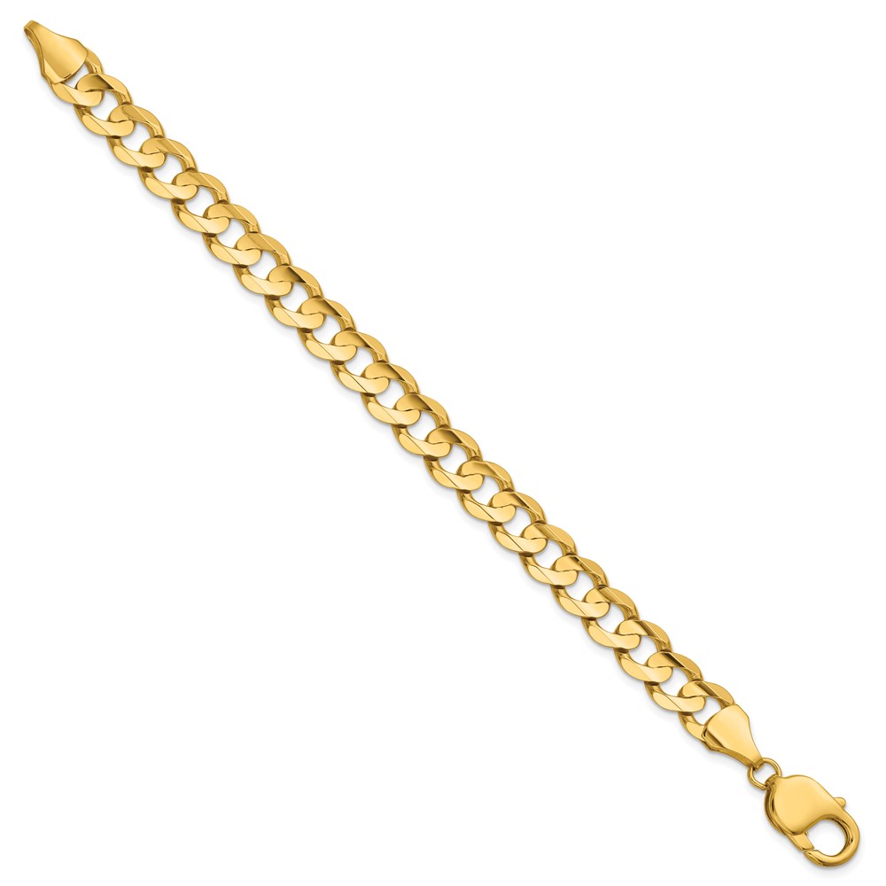 14K 9 inch 8.5mm Open Concave Curb with Lobster Clasp Chain (LCR220-9)