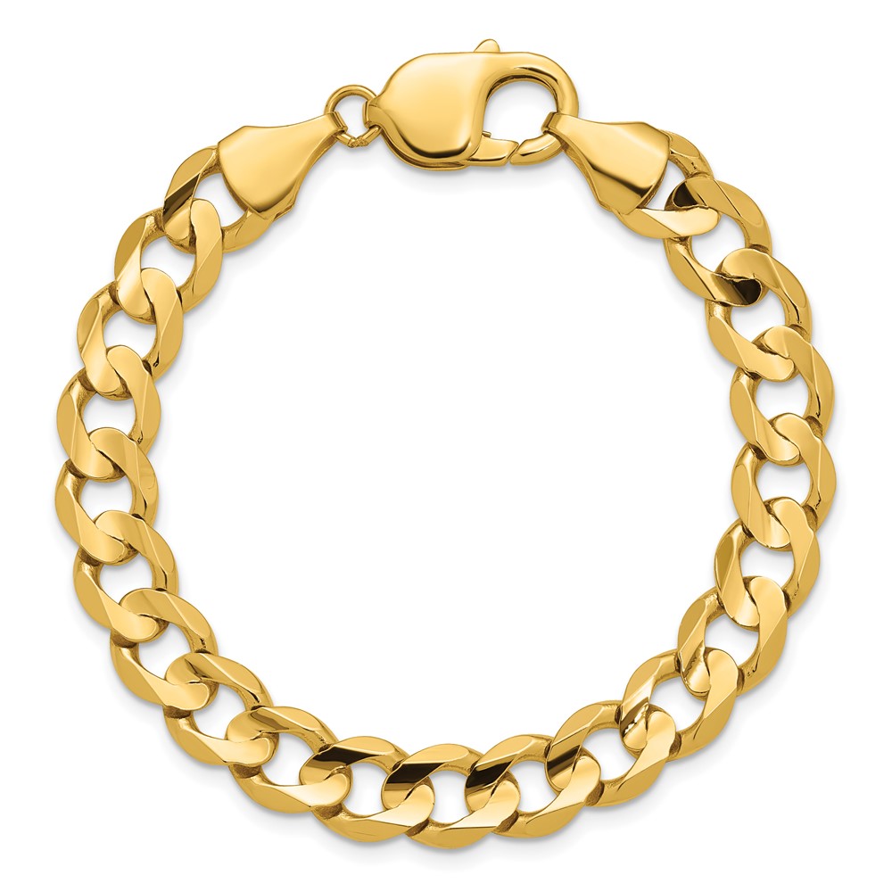 14K 9 inch 8.5mm Open Concave Curb with Lobster Clasp Chain (LCR220-9)