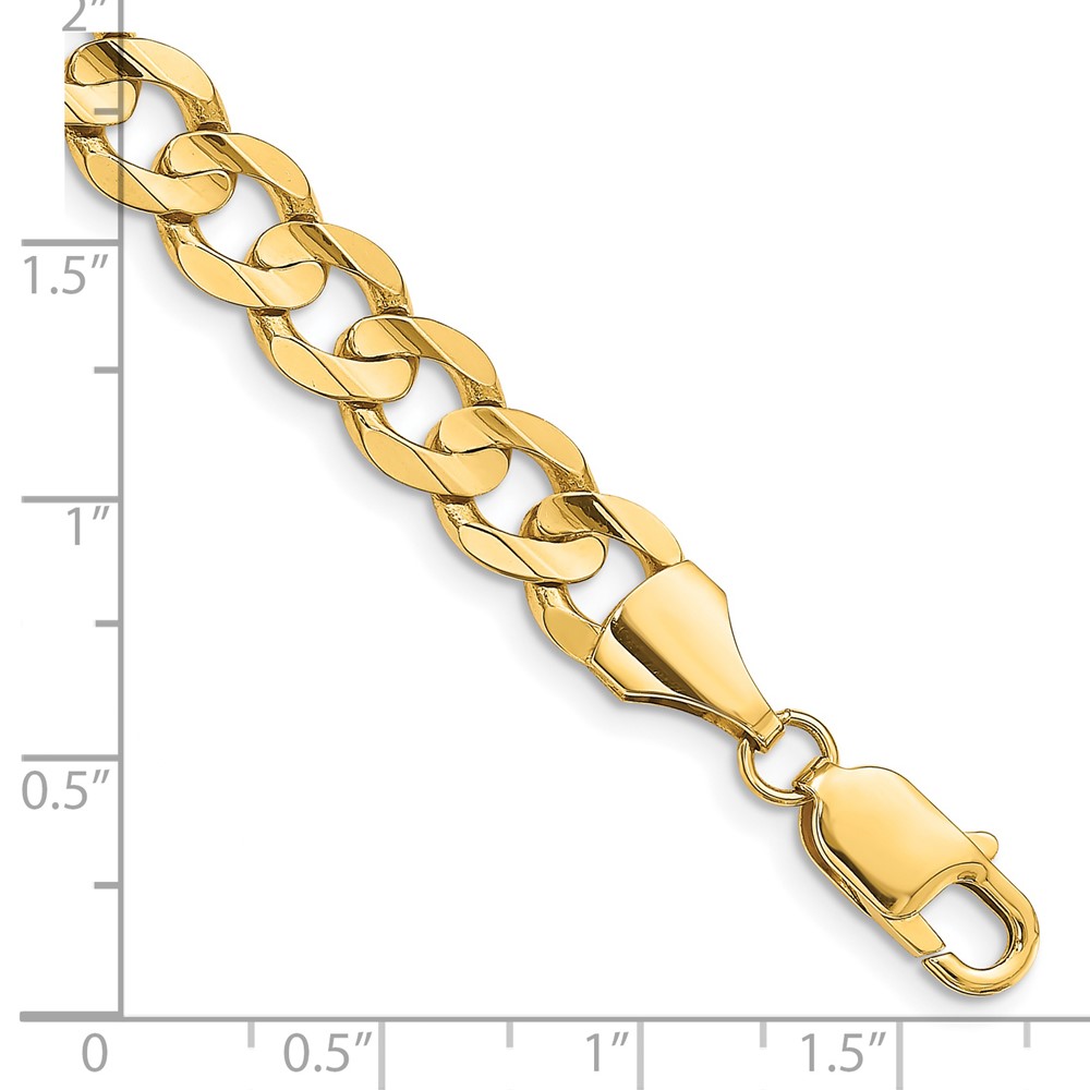 14K 9 inch 8.5mm Open Concave Curb with Lobster Clasp Chain (LCR220-9)