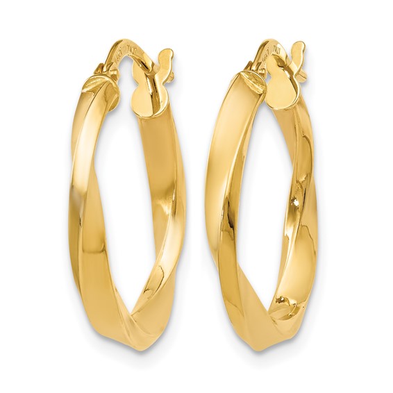 Leslie's Gold Polished and Twisted Hoop Earrings