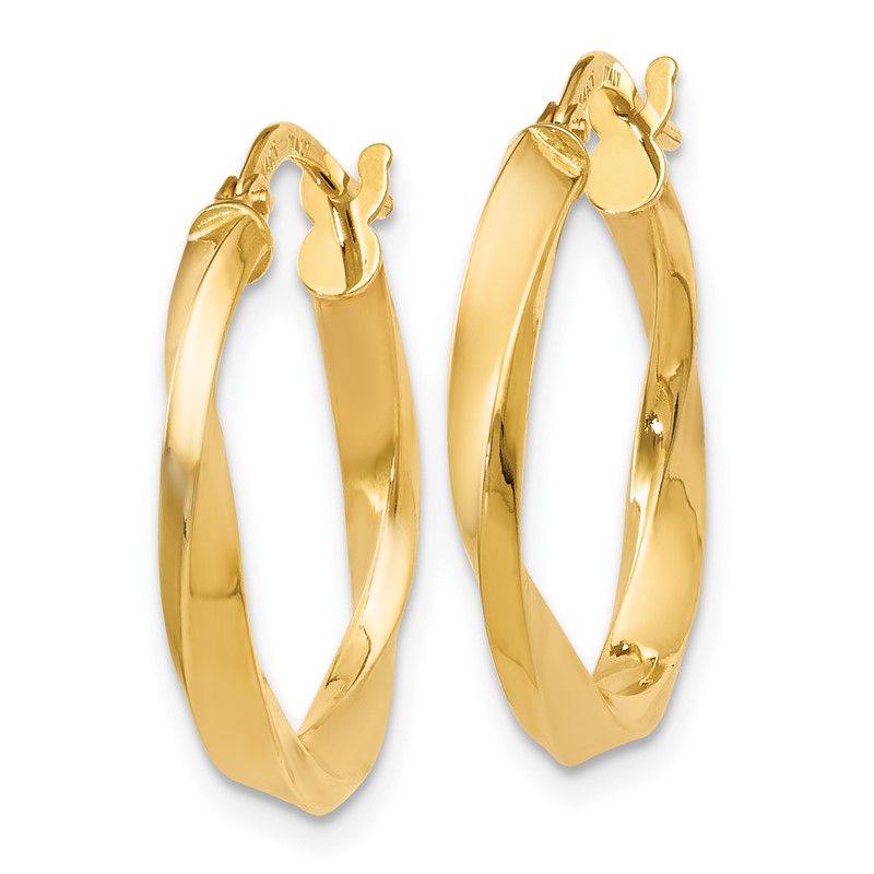 14K Polished Twisted Hoop Earrings