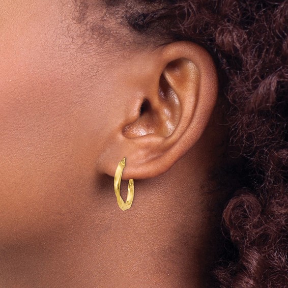 Leslie's Gold Polished and Twisted Hoop Earrings