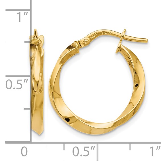 Leslie's Gold Polished and Twisted Hoop Earrings