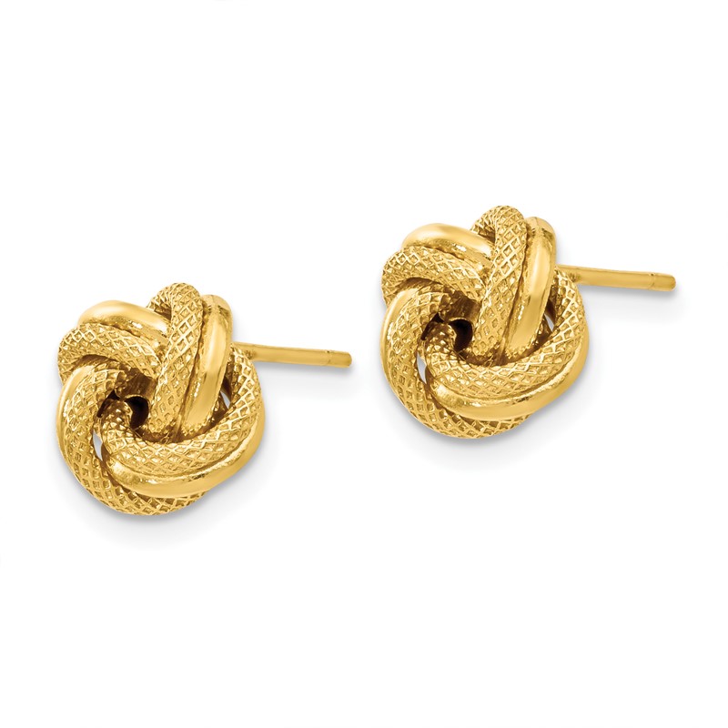 14K Polished D/C Love Knot Post Earrings
