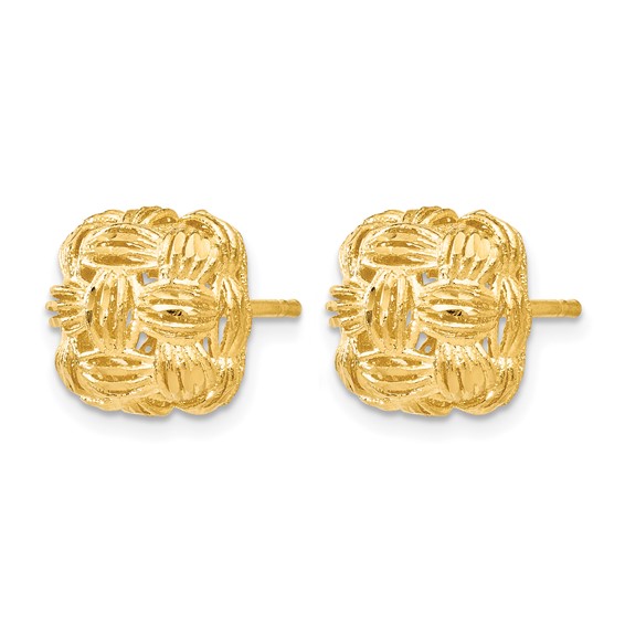 Leslie's 14K D/C Basketweave Post Earrings
