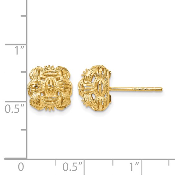 Leslie's 14K D/C Basketweave Post Earrings