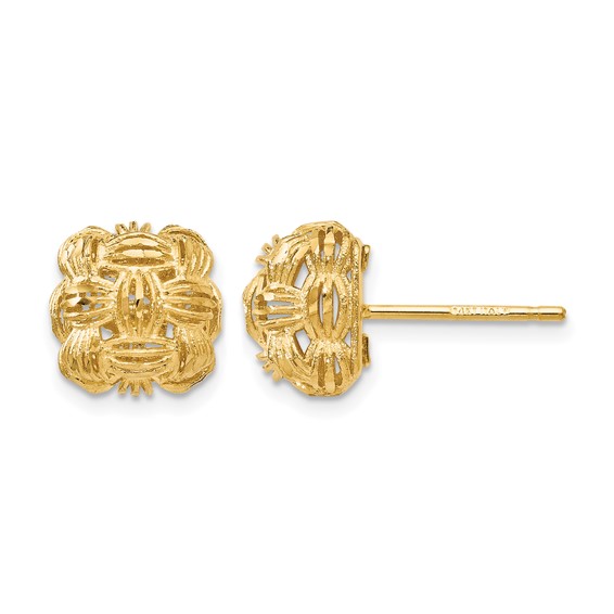 Leslie's 14K D/C Basketweave Post Earrings