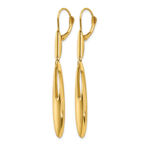 Leslie's 14K Polished Leverback Dangle Earrings