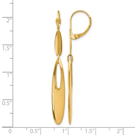 Leslie's 14K Polished Leverback Dangle Earrings