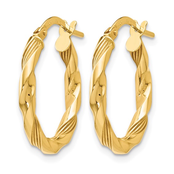 Leslie's Gold Polished and Twisted Hoop Earrings