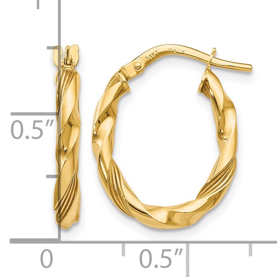 Leslie's Gold Polished and Twisted Hoop Earrings