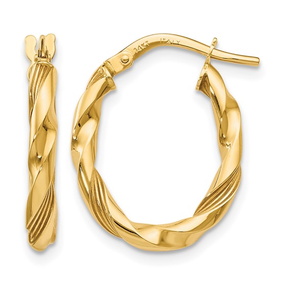 Leslie's Gold Polished and Twisted Hoop Earrings