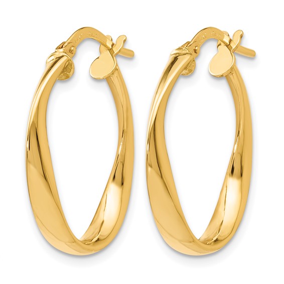 Leslie's Gold Polished and Twisted Hoop Earrings
