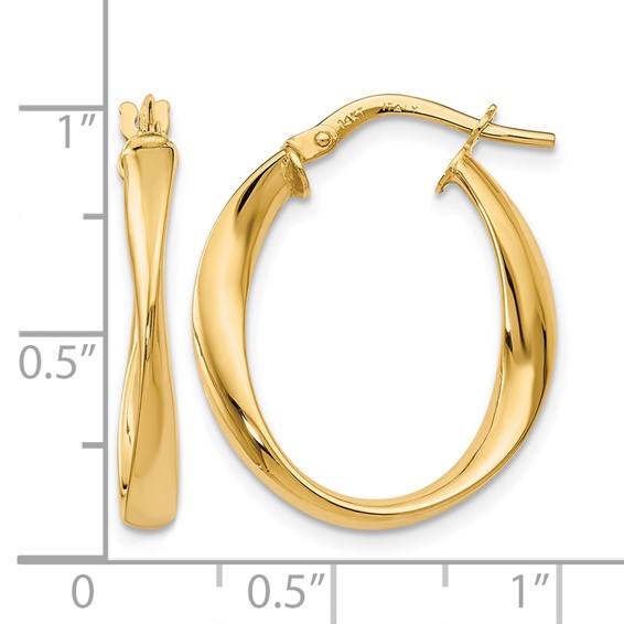 Leslie's Gold Polished and Twisted Hoop Earrings