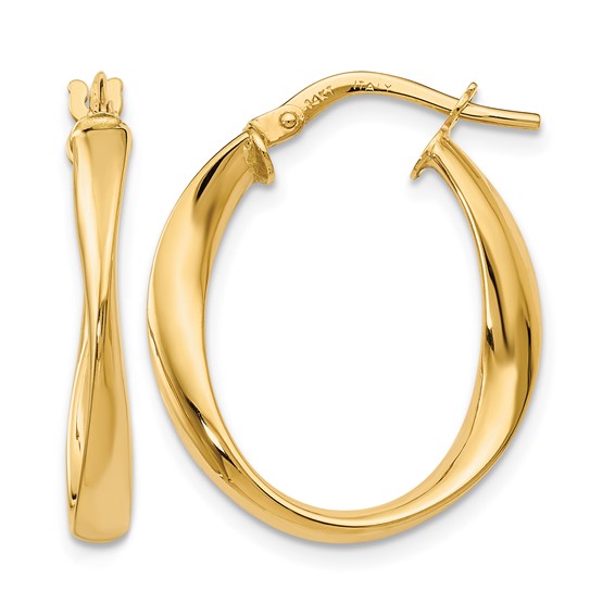 Leslie's Gold Polished and Twisted Hoop Earrings