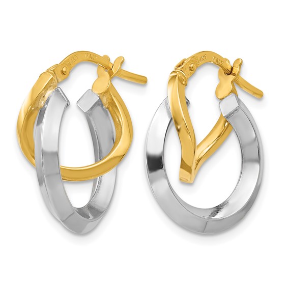 Leslie's 14K Two-tone Hoop Earrings