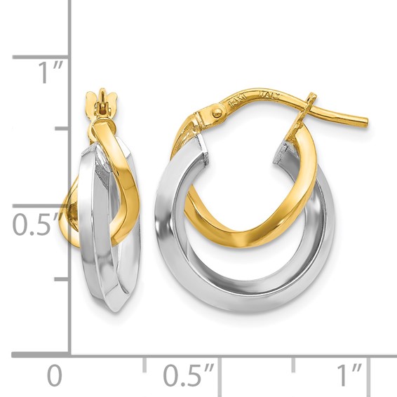 Leslie's 14K Two-tone Hoop Earrings