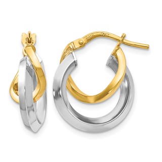 Leslie's 14K Two-tone Hoop Earrings