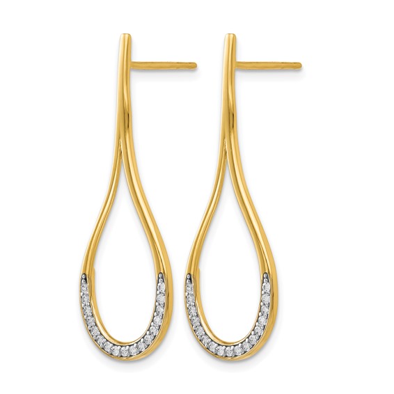 Leslie's 14K CZ Post Dangle Earrings