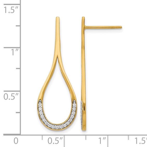 Leslie's 14K CZ Post Dangle Earrings