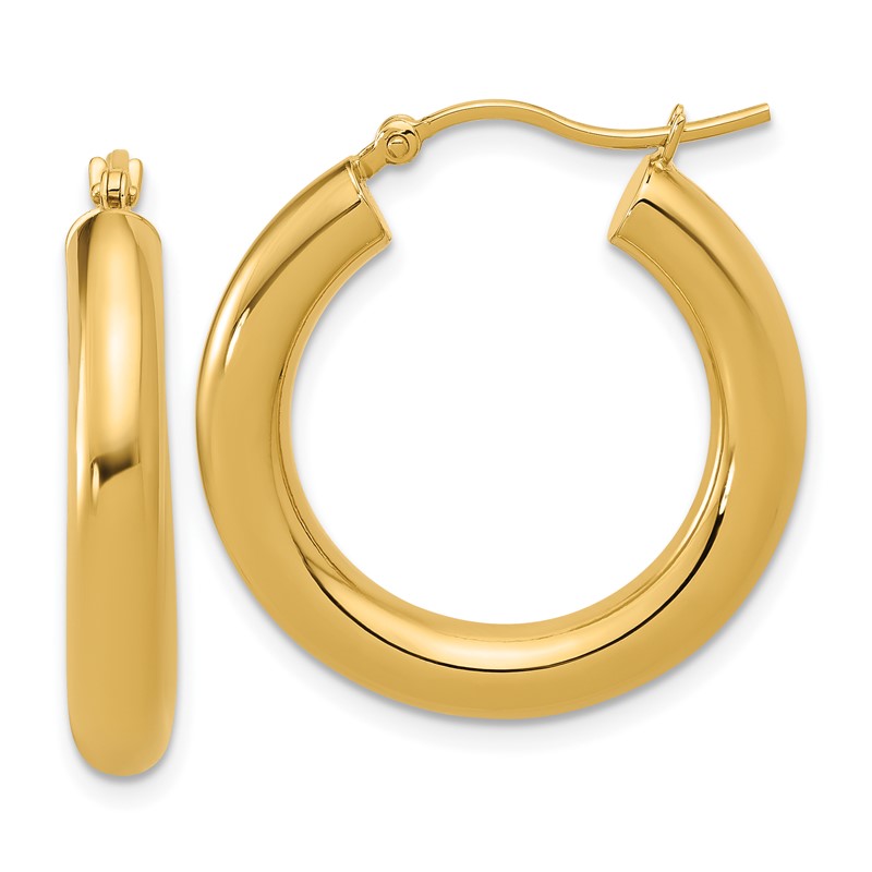 14K Polished Lightweight Hoop Earrings