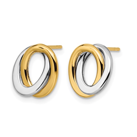 Leslie's 14K Two-tone Polished Love Knot Earrings