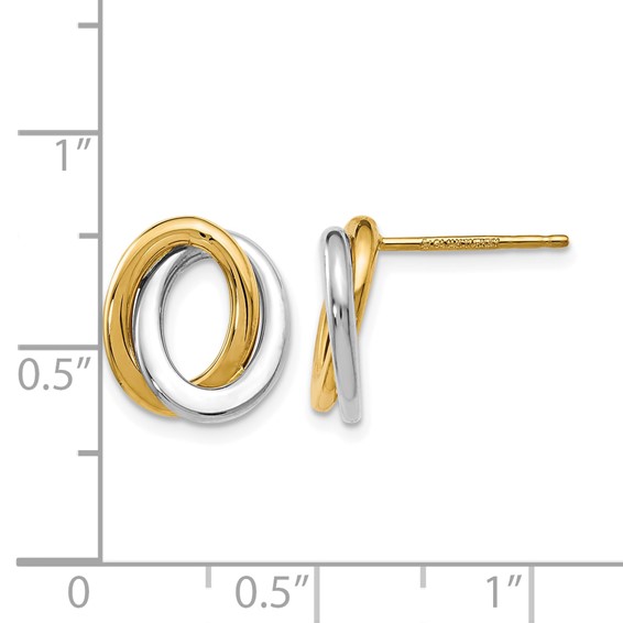Leslie's 14K Two-tone Polished Love Knot Earrings