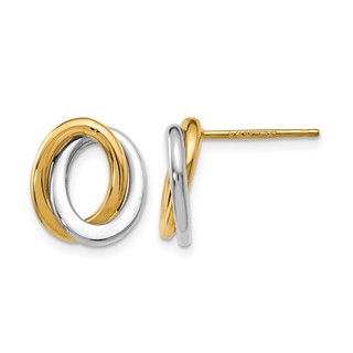 Leslie's 14K Two-tone Polished Love Knot Earrings
