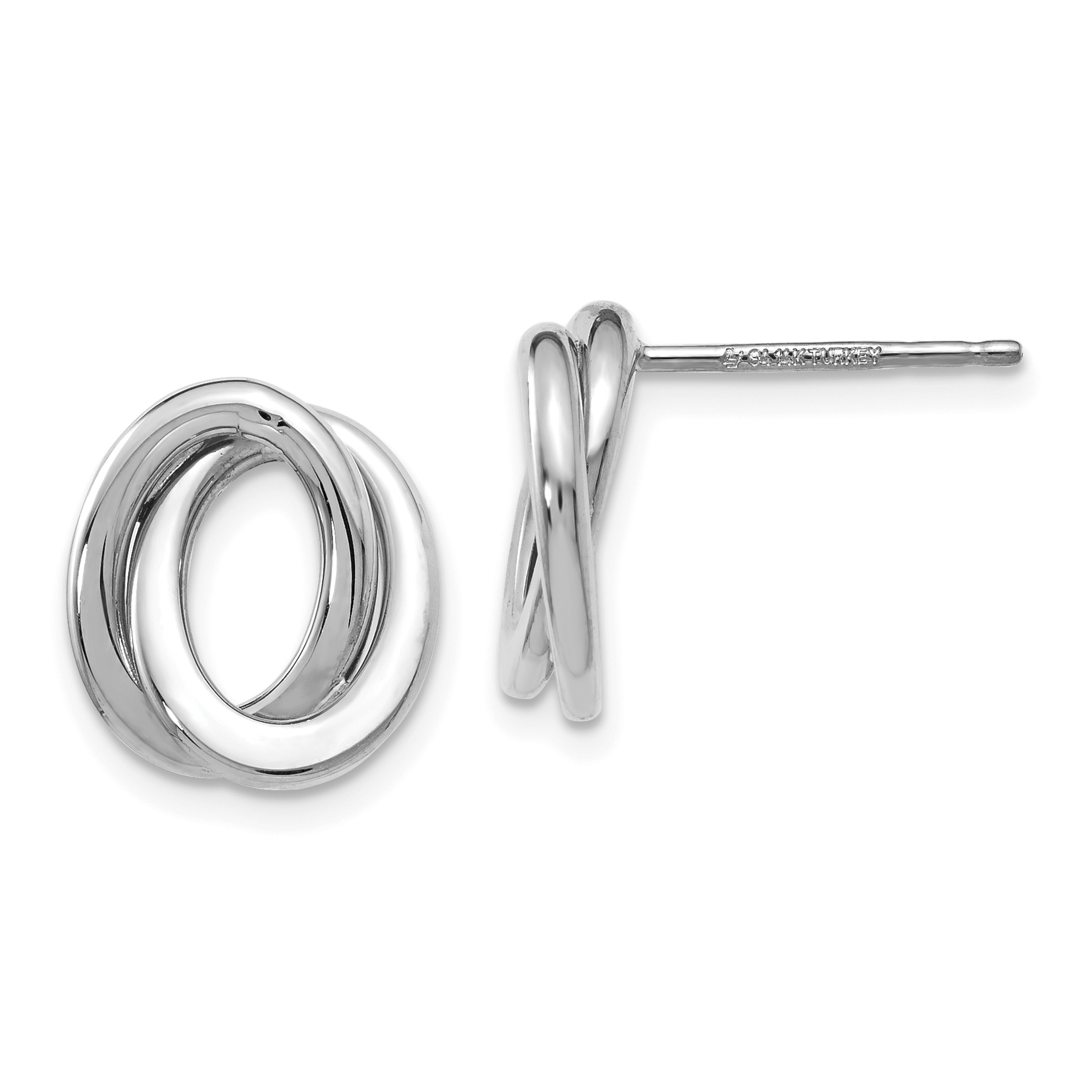 Leslie S 14k White Gold Polished Love Knot Earrings